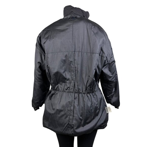 Bogner Womens Black Nylon Embroidered Hooded Jacket Stylish Winter Coat Size 12 - Picture 11 of 16